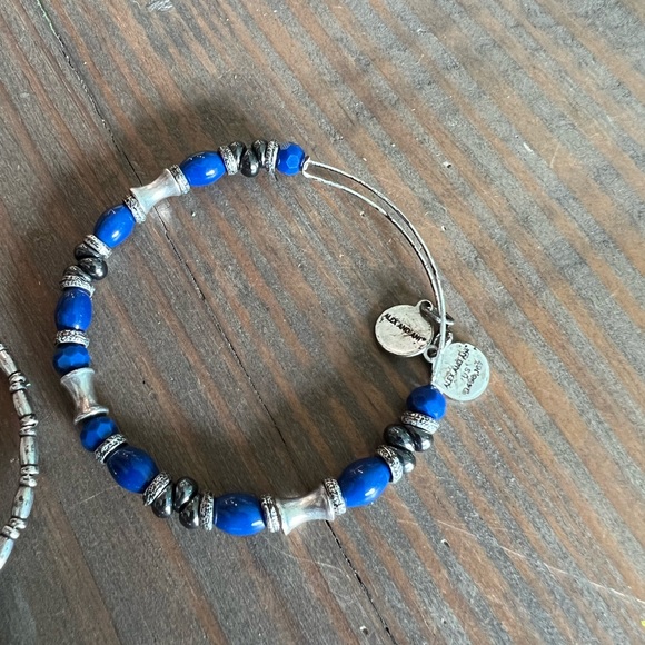 Alex and Ani stackable bracelets. Silver and blue - Picture 3 of 3